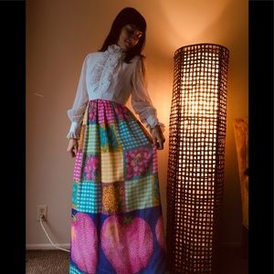 1960s Vintage Dress Strawberry/Flower Patchwork